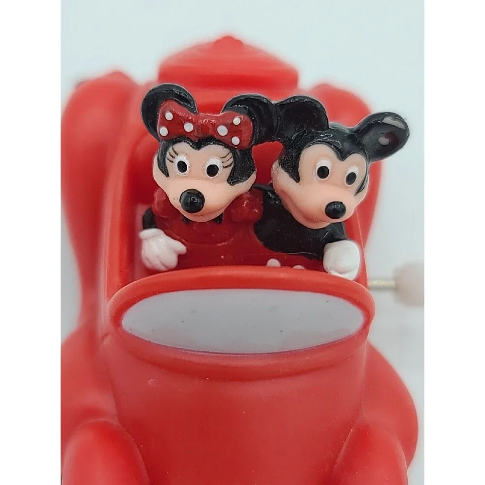 Disney Mickey & Minnie Mouse Burger King Toon Town Wind-up Toy Car Red Vintage